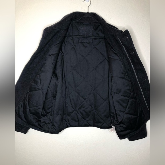 WOOL BLEND FRONT RANGE SHIRT JACKET QUILTED PADDED GRAY Shacket With Front Zip - Picture 8 of 11